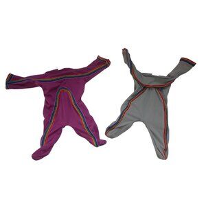 Vintage Cabbage Patch Kids Gymnastics Doll‎ Outfit Lot 2 Easy Pose Gray Purple